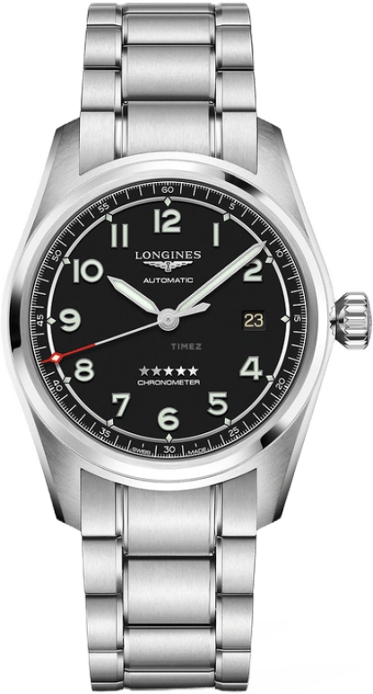 Longines,Spirit 40mm,40mm,Stainless Steel,Black,Automatic,Day,64hours,L3,L3.810.4.53.6