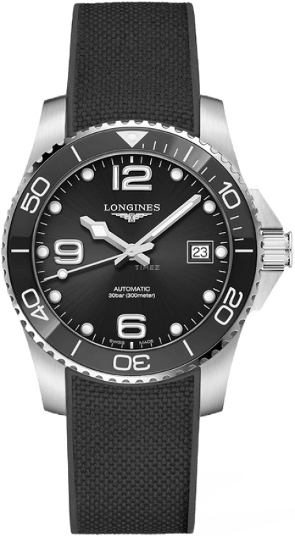 Longines,HydroConquest 39mm,39mm,Ceramic,Stainless Steel,Black,Automatic,Date,64hours,L3,L3.780.4.56.9