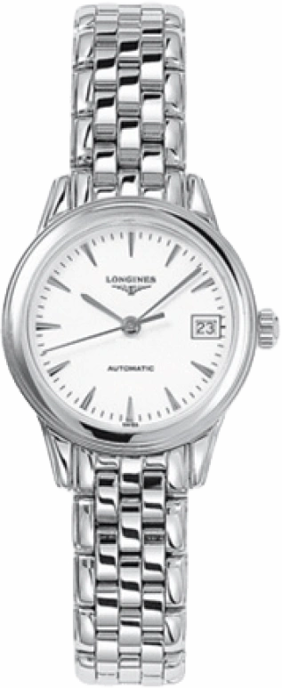 Longines,Flagship 26mm,26mm,Stainless Steel,White,Automatic,Date,40hours,L4,L4.274.4.12.6