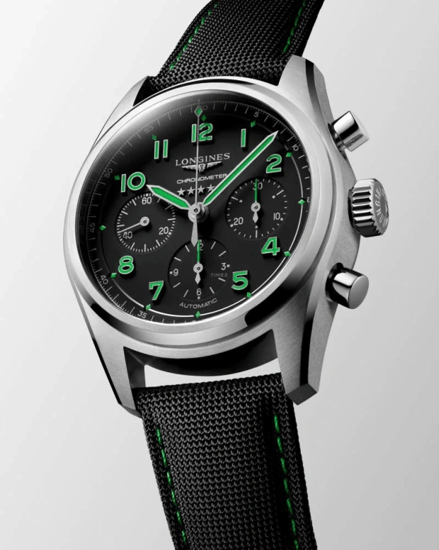 Longines,Spirit 42mm,42mm,Stainless Steel,Black,Automatic,Chronograph,Date,Column Wheel,L3,L3.829.1.53.2