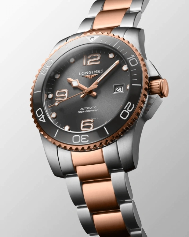 Longines,HydroConquest 41mm,41mm,Ceramic,Stainless Steel,Grey,Automatic,Date,64hours,L3,L3.781.3.78.7