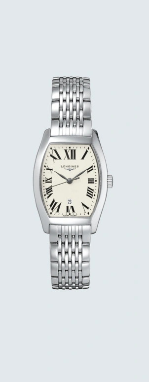 Longines,Evidenza 26mm,26mm,Stainless Steel,Beige,Quartz,Date,Jumping Minutes,L2,L2.155.4.71.6