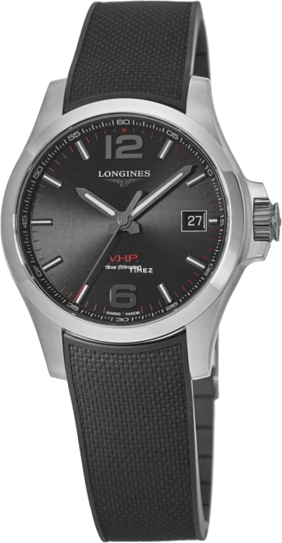 Longines,Conquest 41mm,41mm,Stainless Steel,Black,Quartz,Day,In-house Caliber,L3,L3.716.4.56.2
