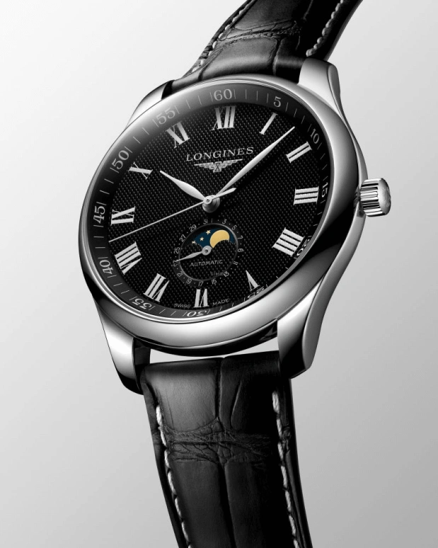 Longines,Master 42mm,42mm,Stainless Steel,Black,Automatic,Moonphase,Date,L2,L2.919.4.51.7
