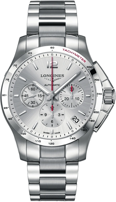 Longines,Conquest ,Stainless Steel,Silver,Automatic,Chronograph,Day,L3,L3.697.4.76.6