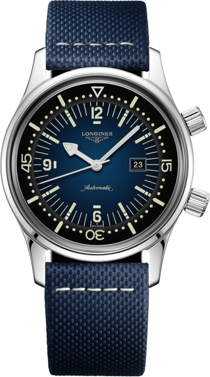 Longines,Heritage Classic 36mm,36mm,Stainless Steel,Blue,Automatic,Date,40hours,L3,L3.374.4.90.2