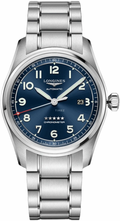 Longines,Spirit 42mm,42mm,Stainless Steel,Blue,Automatic,Date,64hours,L3,L3.811.4.93.9