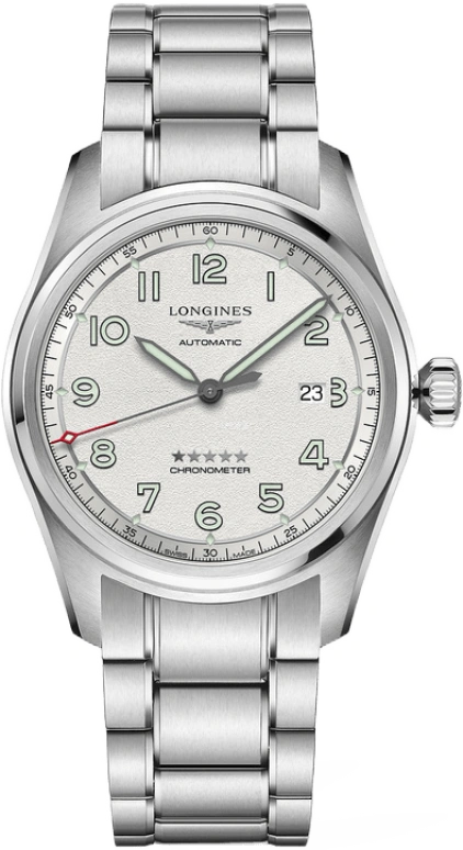 Longines,Spirit 42mm,42mm,Stainless Steel,Silver,Automatic,Date,64hours,L3,L3.811.4.73.6