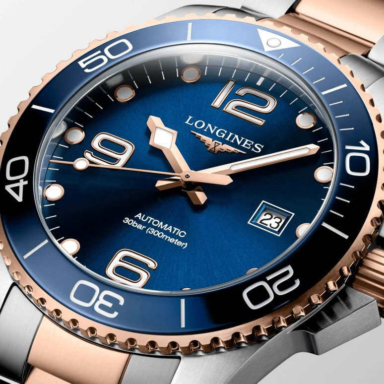 Longines,HydroConquest 43mm,43mm,Ceramic,Stainless Steel,Blue,Automatic,Date,64hours,L3,L3.782.3.98.7