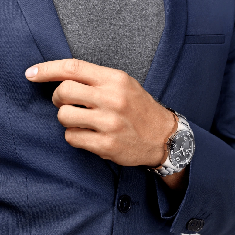 Longines,HydroConquest 43mm,43mm,Stainless Steel,Grey,Automatic,Date,65hours,L3,L3.782.4.76.6