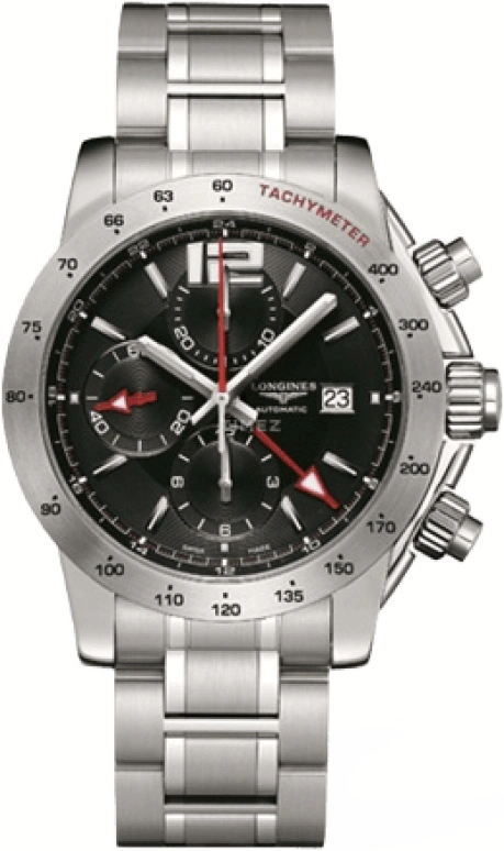 Longines,Admiral 42mm,42mm,Stainless Steel,Black,Automatic,Chronograph,Date,L3,L3.670.4.56.6