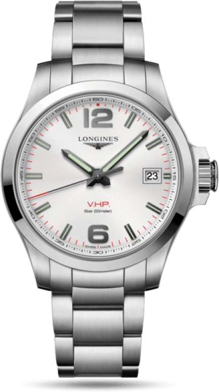 Longines,Conquest V.H.P. 41mm,41mm,Stainless Steel,Silver,Quartz,Date,In-house Caliber,L3,L3.716.4.76.6