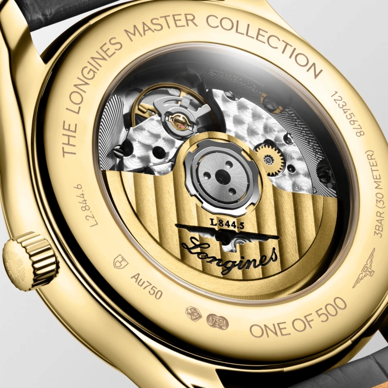 Longines,Master 40mm,40mm,Yellow Gold,Silver White,Automatic,Day,Dule Time,L2,L2.844.6.71.2