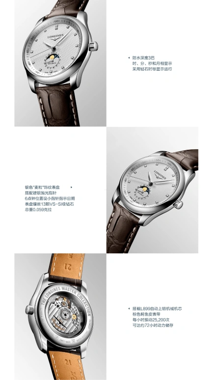 Longines,Master 40mm,40mm,Stainless Steel,Silver,Automatic,Moonphase,Day,L2,L2.909.4.77.3