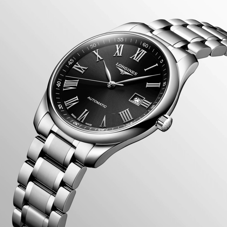 Longines,Master 42mm,42mm,Stainless Steel,Black,Automatic,Day,64hours,L2,L2.893.4.59.6