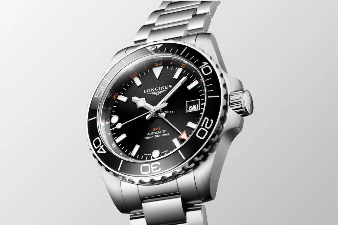 Longines,HydroConquest 41mm,41mm,Stainless Steel,Black,Automatic,Day,Dule Time,Anti-magnetic,L3,L3.790.4.56.6