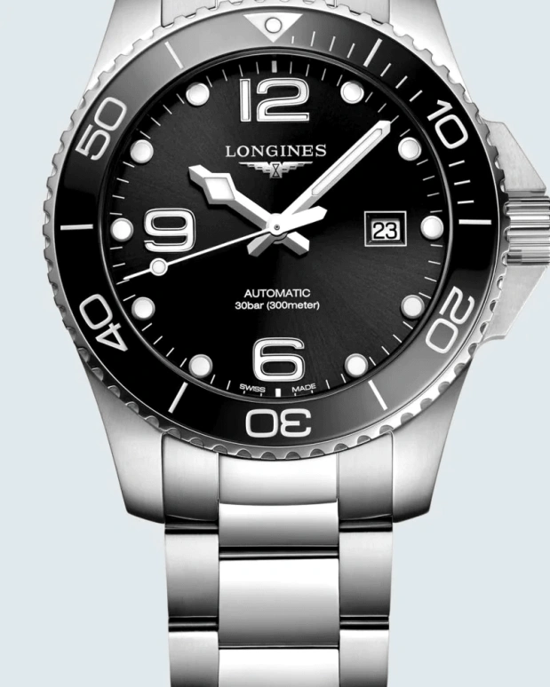 Longines,HydroConquest 43mm,43mm,Stainless Steel,Black,Automatic,Date,65hours,L3,L3.782.4.56.6
