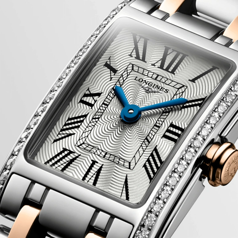Longines,DolceVita 17.70x27mm,17.70x27mm,Stainless Steel,Rose Gold,Silver,Quartz,In-house Caliber,Sapphire,Crystal Glass,L5,L5.258.5.79.7