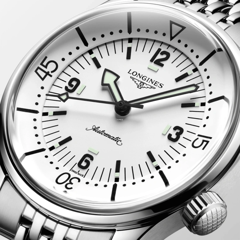 Longines,Legend Diver 39mm,39mm,Stainless Steel,White,Automatic,Anti-magnetic,72hours,L3,L3.764.4.16.6