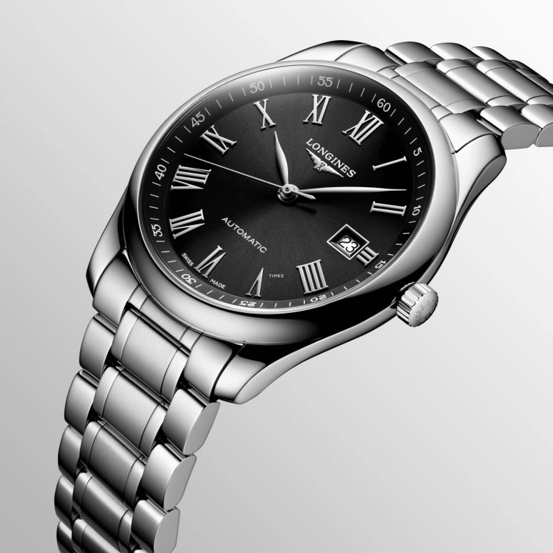 Longines,Master 40mm,40mm,Stainless Steel,Black,Automatic,Day,64hours,L2,L2.793.4.59.6