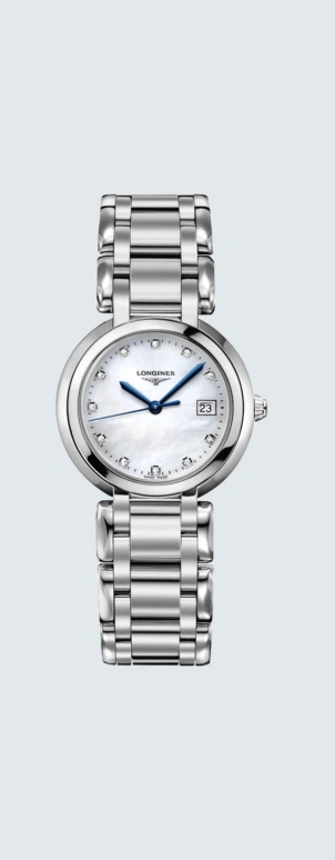 Longines,PrimaLuna 30mm,30mm,Stainless Steel,White,Quartz,Date,26280hours,L8,L8.112.4.87.6
