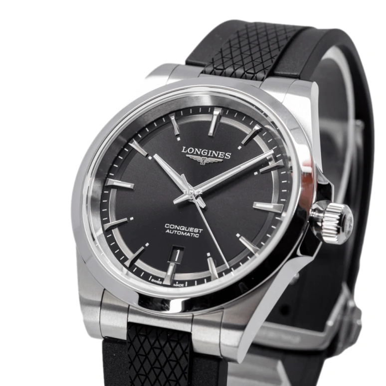 Longines,Conquest 41mm,41mm,Stainless Steel,Black,Automatic,Day,64hours,L3,L3.830.4.52.9