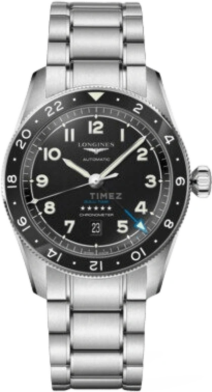 Longines,Spirit 42mm,42mm,Stainless Steel,Black,Automatic,Date,65hours,L3,L3.812.4.53.6