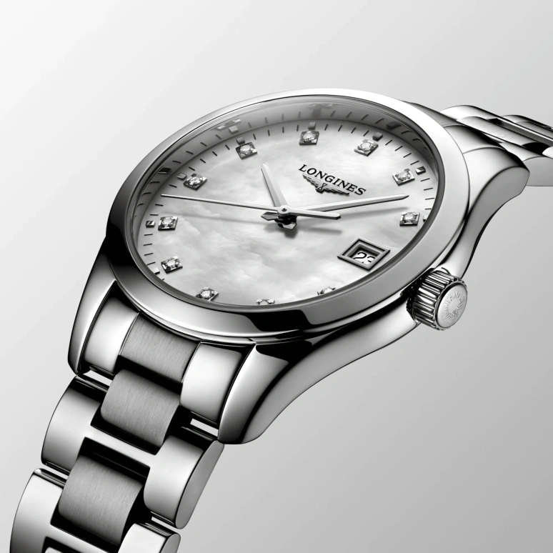 Longines,Conquest Classic 34mm,34mm,Stainless Steel,White,Quartz,Date,26280hours,L2,L2.386.4.87.6