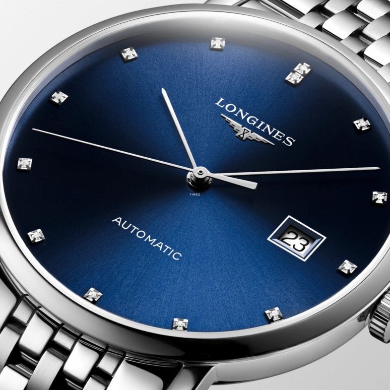 Longines,Elegant 39mm,39mm,Stainless Steel,Blue,Automatic,Day,64hours,L4,L4.910.4.99.6