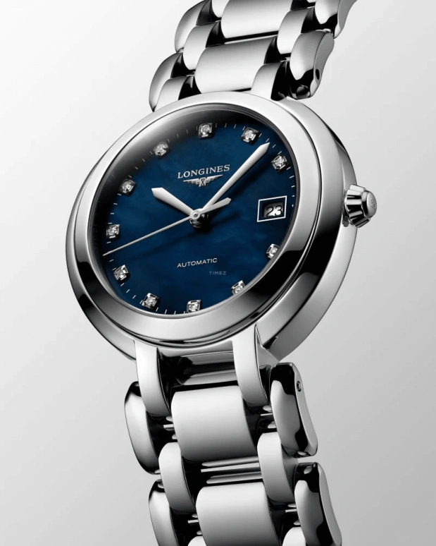 Longines,PrimaLuna 30mm,30mm,Stainless Steel,Blue,Automatic,Date,40hours,L8,L8.113.4.98.6