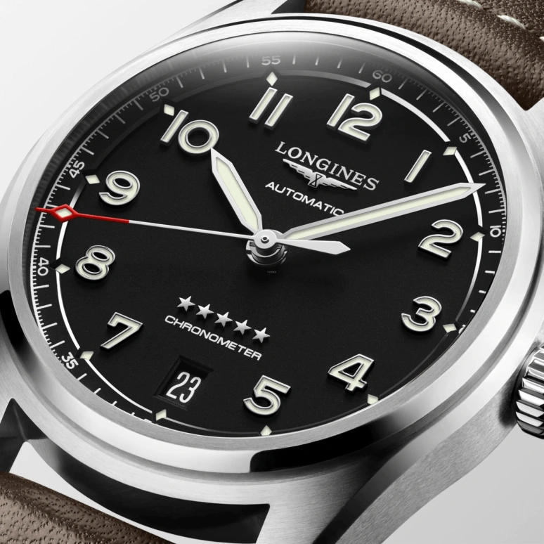 Longines,Spirit 37mm,37mm,Stainless Steel,Black,Automatic,Date,64hours,L3,L3.410.4.53.0
