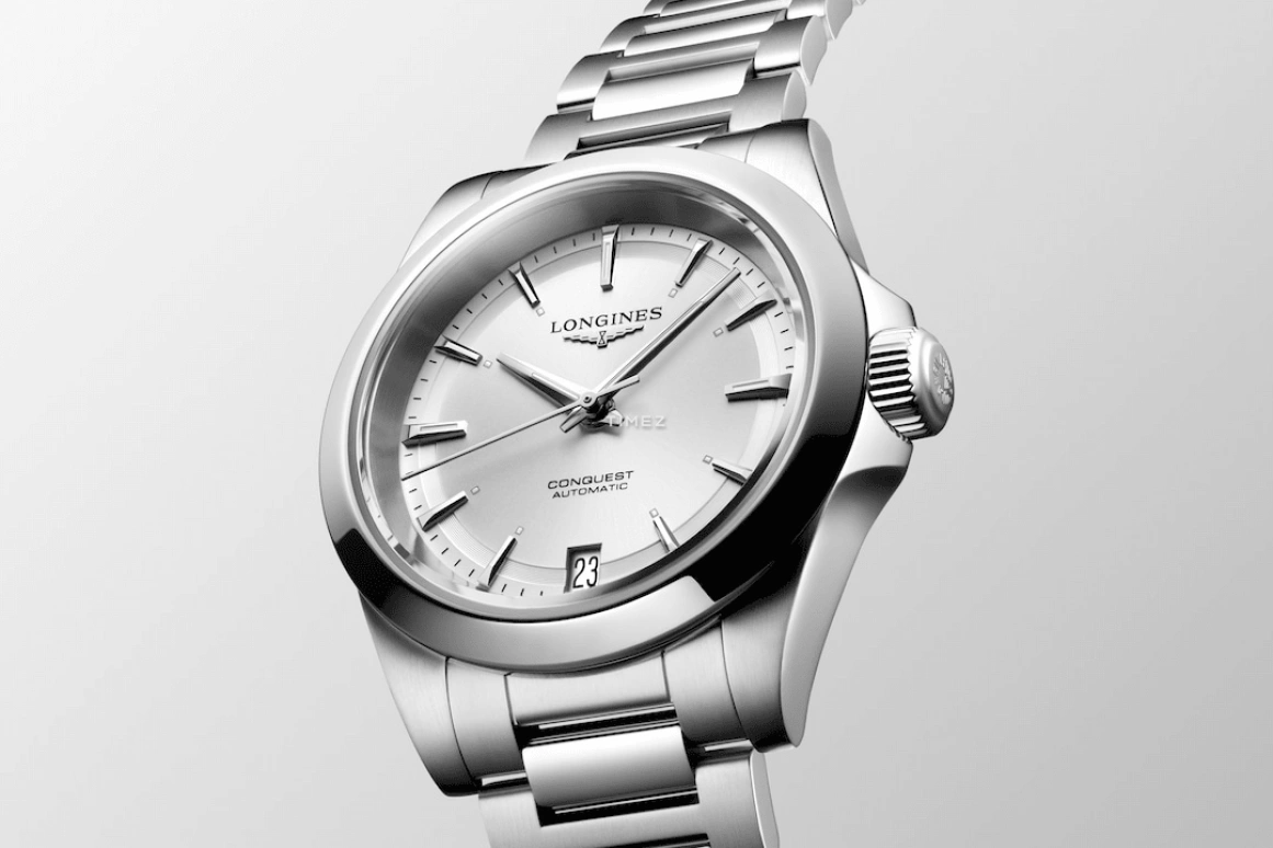Longines,Conquest 34mm,34mm,Stainless Steel,Silver,Automatic,Day,72hours,L3,L3.430.4.72.6