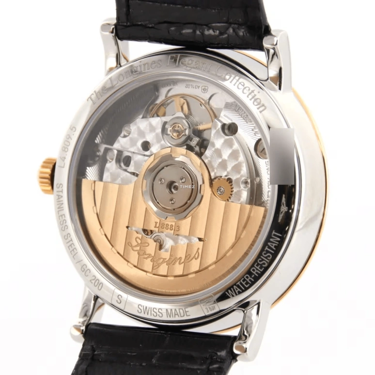 Longines,Elegant 34.50mm,34.50mm,Stainless Steel,Rose Gold,White,Automatic,Day,65hours,L4,L4.809.5.12.0