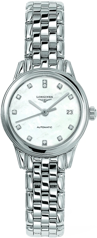 Longines,Flagship 26mm,26mm,Stainless Steel,White,Automatic,Date,40hours,L4,L4.274.4.87.6