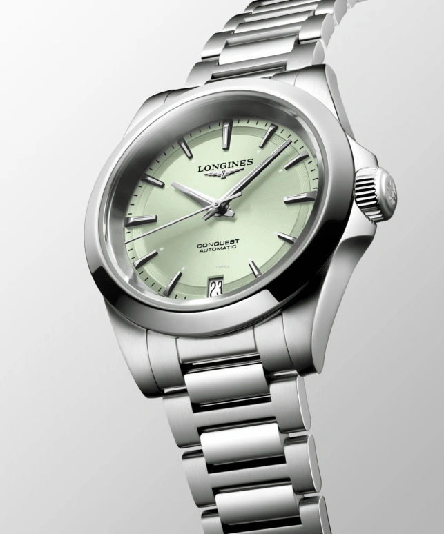 Longines,Sport 34mm,34mm,Stainless Steel,Green,Automatic,Day,Anti-magnetic,L3,L3.430.4.02.6