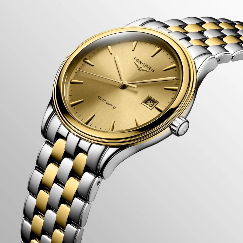 Longines,Flagship 40mm,40mm,Stainless Steel,Champagne,Automatic,Date,64hours,L4,L4.984.3.32.7