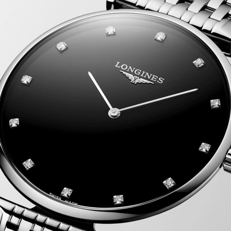 Longines,La Grande Classique 38mm,38mm,Stainless Steel,Black,Quartz,In-house Caliber,Sapphire,Crystal Glass,L4,L4.866.4.58.C