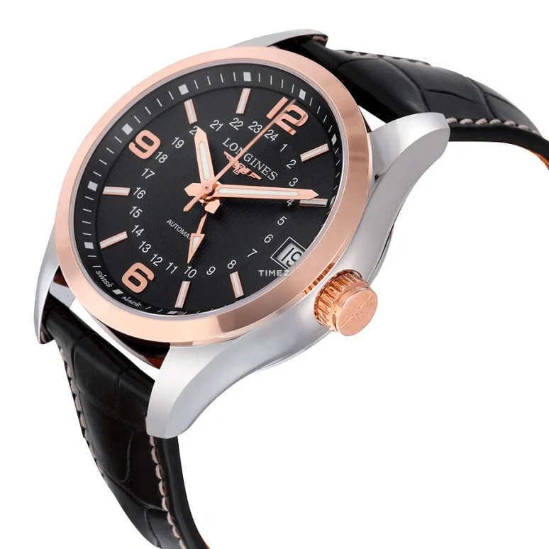 Longines,Conquest Classic 42mm,42mm,Stainless Steel,Black,Automatic,Day,Dule Time,L2,L2.799.5.56.3