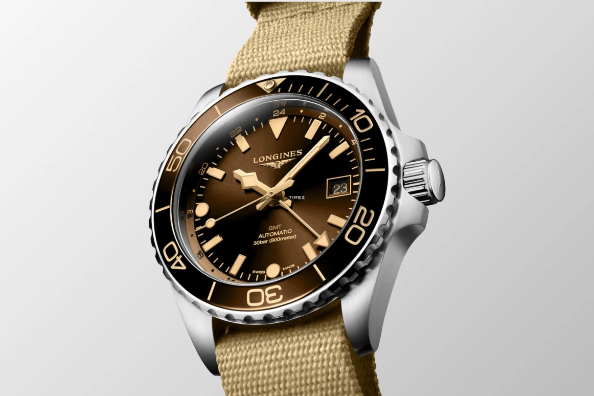 Longines,Sport 41mm,41mm,Stainless Steel,Brown,Automatic,Day,Dule Time,L3,L3.790.4.66.2