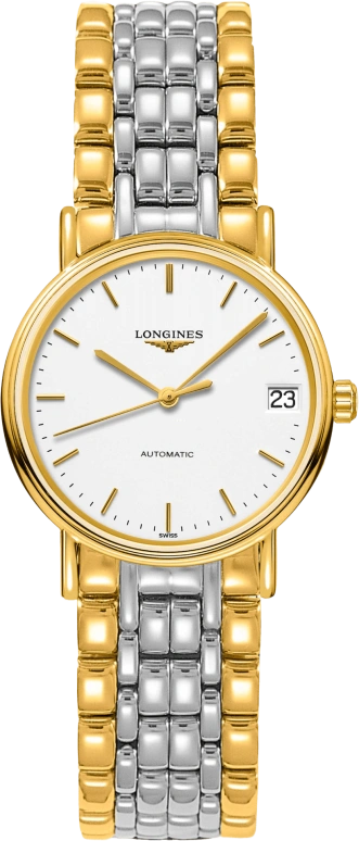 Longines,Presence 30mm,30mm,Stainless Steel,White,Automatic,Date,64hours,L4,L4.322.2.12.7