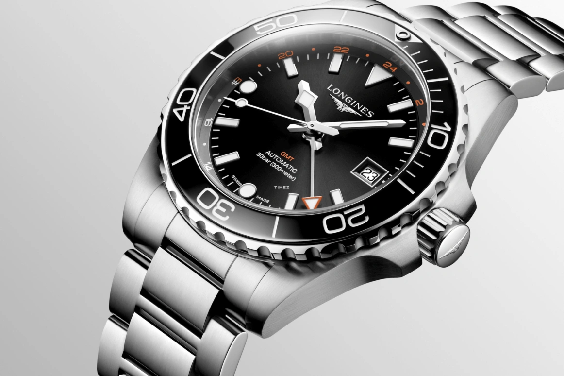Longines,HydroConquest 41mm,41mm,Stainless Steel,Black,Automatic,Day,Dule Time,Anti-magnetic,L3,L3.790.4.56.6