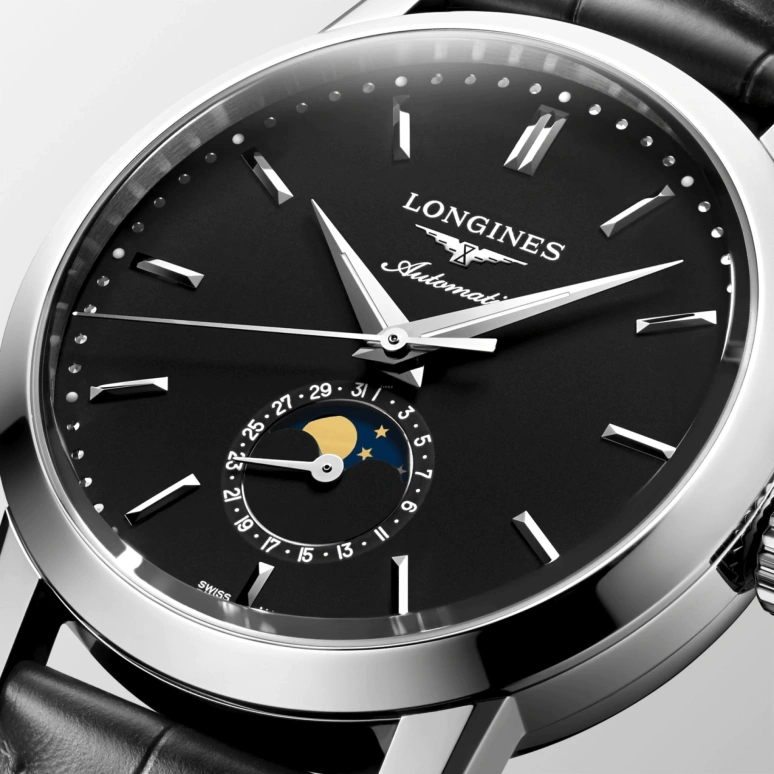 Longines,1832 40mm,40mm,Stainless Steel,Black,Automatic,Moonphase,Date,L4,L4.826.4.52.0
