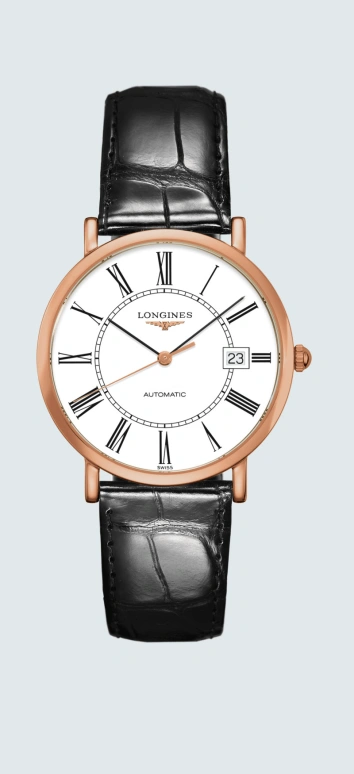 Longines,Elegant 37mm,37mm,Rose Gold,White,Automatic,Day,72hours,L4,L4.787.8.11.4