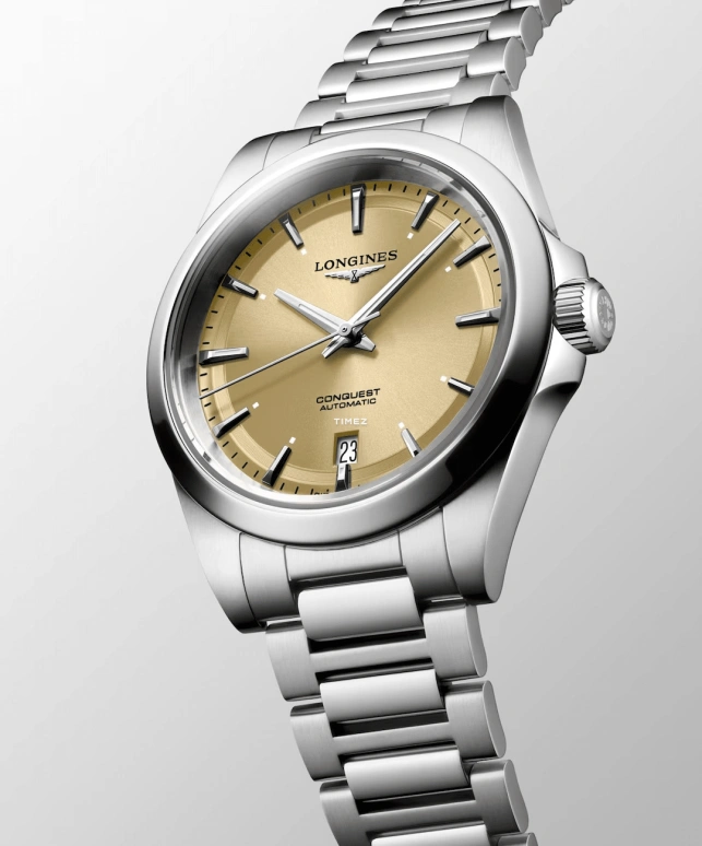 Longines,Conquest 38mm,38mm,Stainless Steel,Champagne,Automatic,Day,72hours,L3,L3.720.4.62.6