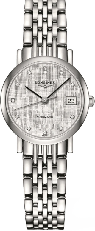 Longines,Elegant 25.50mm,25.50mm,Stainless Steel,Grey,Automatic,Date,40hours,L4,L4.309.4.77.6