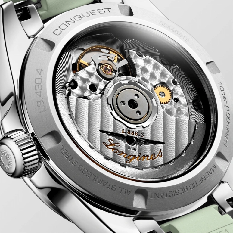 Longines,Sport 34mm,34mm,Stainless Steel,Green,Automatic,Day,Anti-magnetic,L3,L3.430.4.02.9