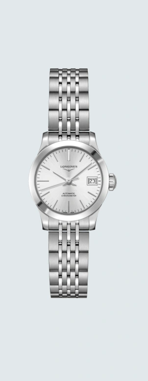 Longines,Record 26mm,26mm,Stainless Steel,Silver,Automatic,Date,40hours,L2,L2.320.4.72.6