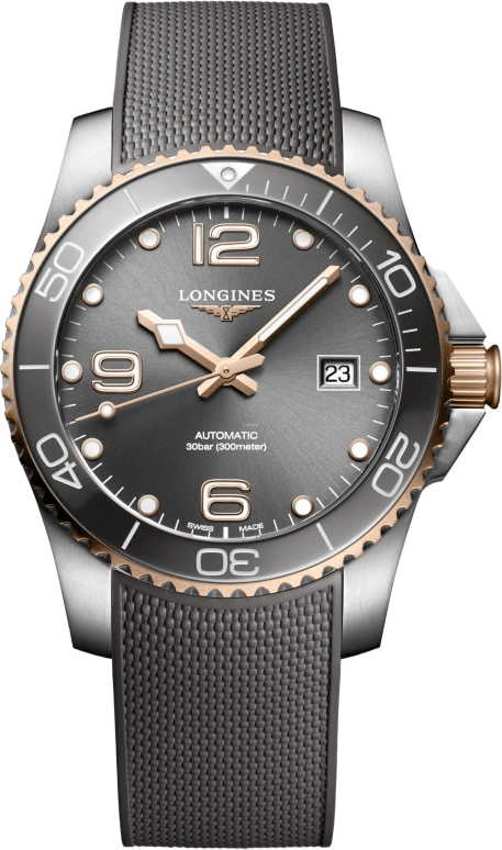 Longines,HydroConquest 41mm,41mm,Ceramic,Stainless Steel,Grey,Automatic,Date,64hours,L3,L3.781.3.78.9