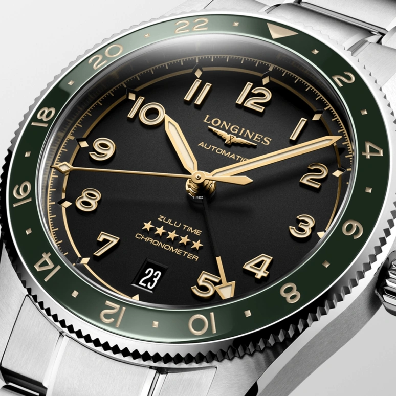 Longines,Spirit 39mm,39mm,Stainless Steel,Black,Automatic,Day,Dule Time,L3,L3.802.4.63.6