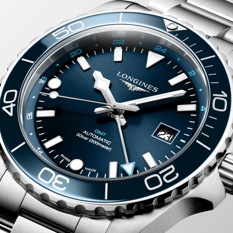 Longines,HydroConquest 43mm,43mm,Stainless Steel,Blue,Automatic,Day,Dule Time,Anti-magnetic,L3,L3.890.4.96.6